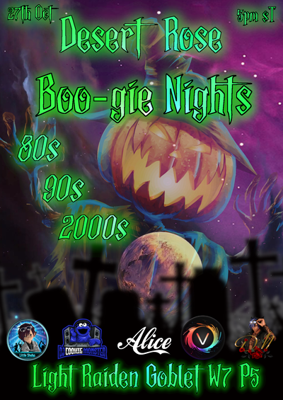 Event image for Desert Rose: Boo-gie Nights (80s 90s 2000s)