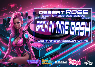 Event image for Desert Rose: Back in Time Bash, best of 80s 90s 00s