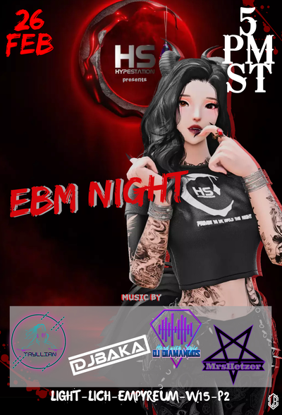 Event image for ☾ EBM NIGHT☾ @ ☾ HYPESTATION☾ 