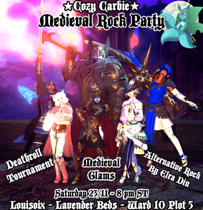 Event image for Medieval Alt. Rock Party! w. Deathroll Tournament @Cozy Carbie