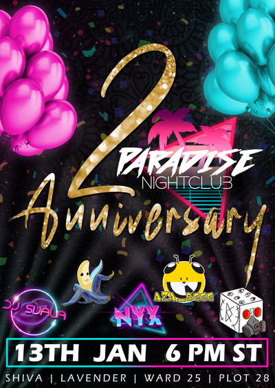 Event image for  Celebrating Two Years of Paradise Nightclub - Join Us for the Ultimate Anniversary Bash with 5 DJs!