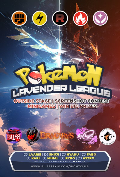 Event image for Bliss | Pokemon Lavender League - Ft. Arclight, The Foxden, Dracarys & Booli Squad