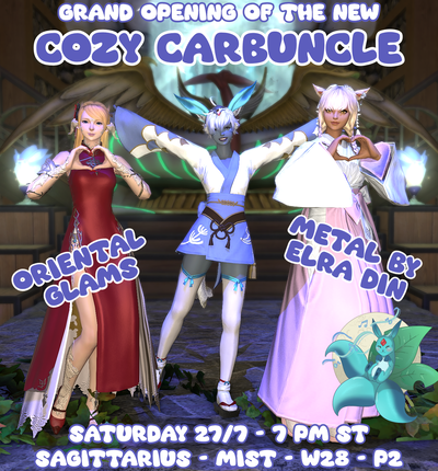 Event image for Grand Opening of the NEW Cozy Carbuncle! Metal Music! Oriental Glams!