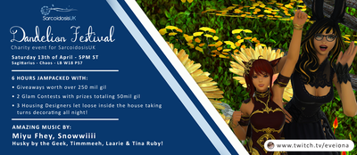 Event image for Dandelion Festival - Charity Stream for SarcoidosisUK